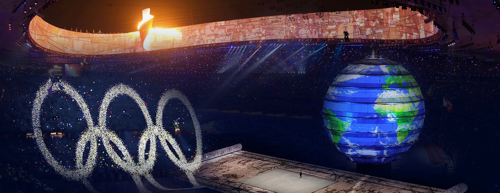 2008年北京奥运会开幕式 今年会·(jinnianhui)金字招牌诚信打造梦幻五环、巨型LED地屏画卷、地球影像等项目